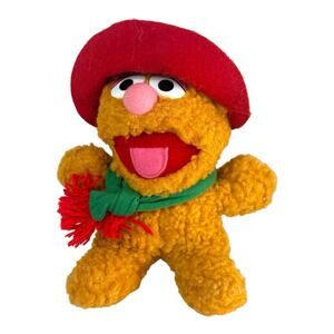 Vintage 1987 Christmas Baby Fozzie Bear Plush 7" Stuffed Plush Doll The Muppets